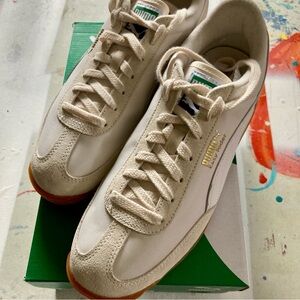 Puma Beige and White Athletic Shoes